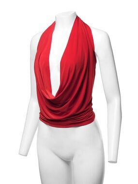 Trends Red Draped Halter Top - Women